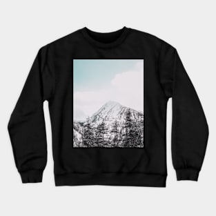 Mountains, Blue, Nature, Fashion print, Scandinavian art, Modern art, Wall art, Print, Minimalistic, Modern Crewneck Sweatshirt